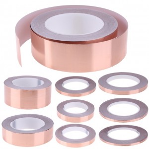 Single Side Copper Foil Tape Konduktif Perekat Non dengan Ketahanan Panas untuk EMI Shielding