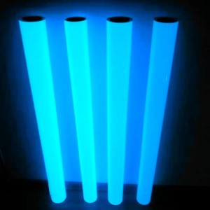Λάμψη ταινία PET PVC μπλε Photoluminescent Κινηματογράφου στο σκοτάδι για έκτακτης ανάγκης Έξοδος Σήμανση
