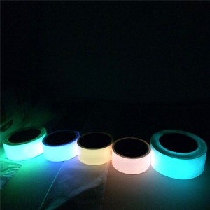 PET PVC Biru Photoluminescent Film Tape Glow in gelap untuk Darurat Keluar Signage